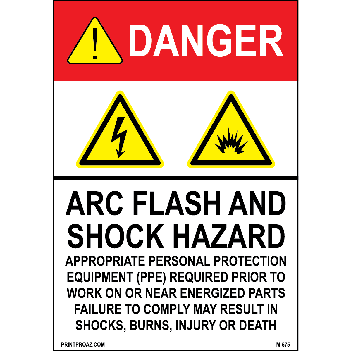 Aluminum Danger Electrical Sign Label M-573-578