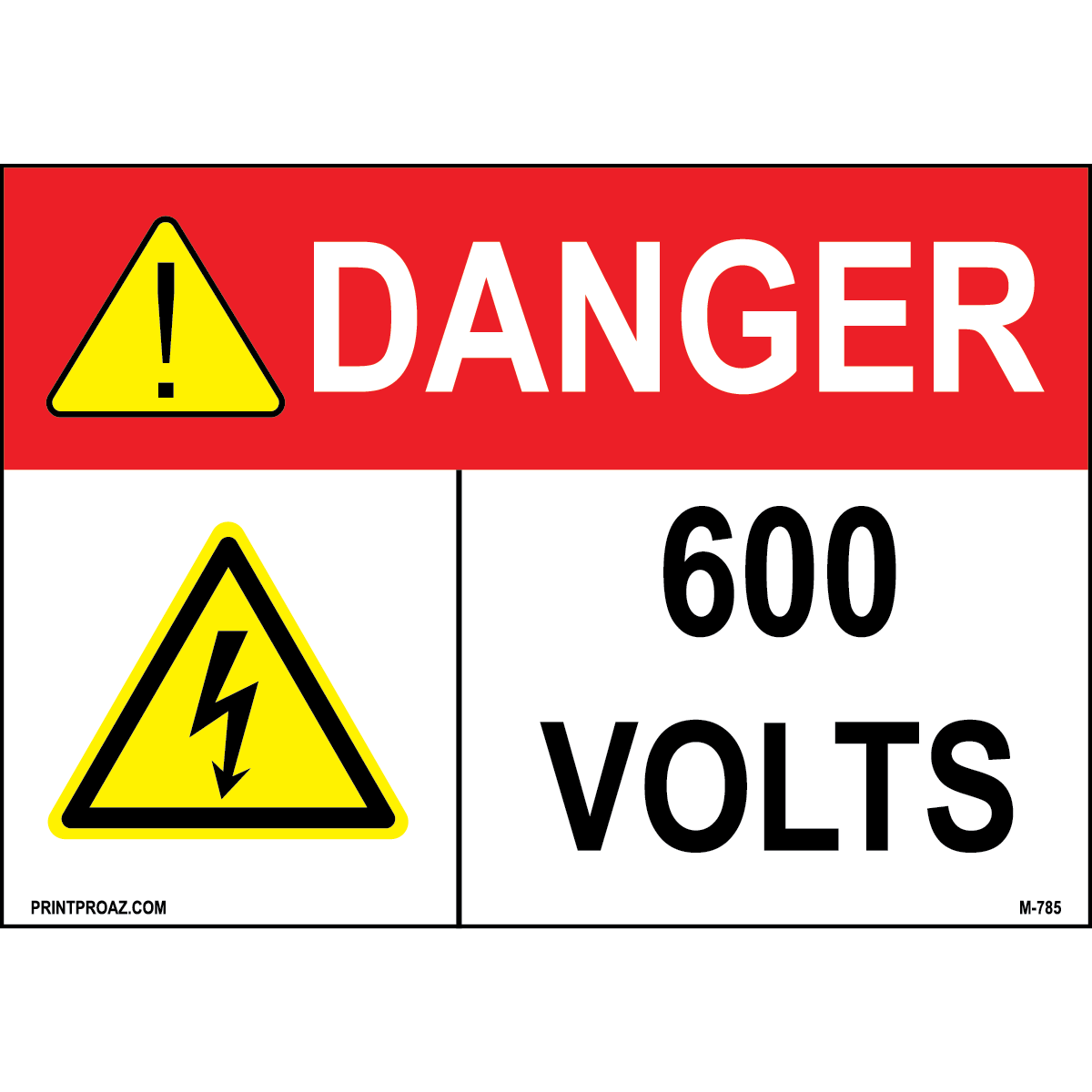 Aluminum Danger Electrical Sign Label M-783-788