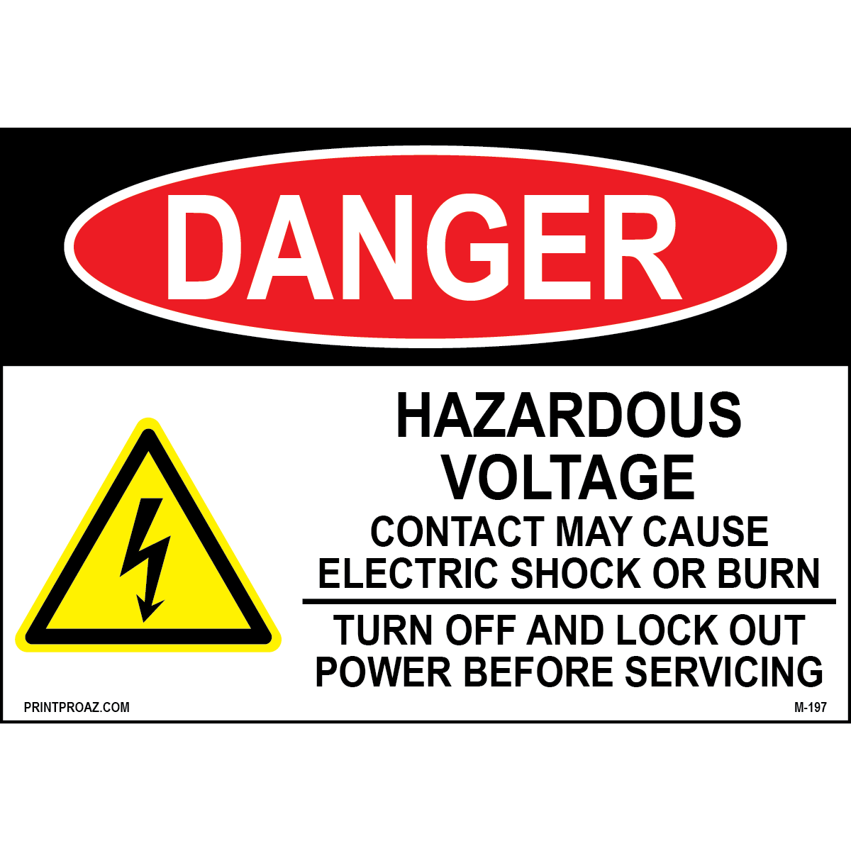 Aluminum Danger Electrical Sign Label M-195-200