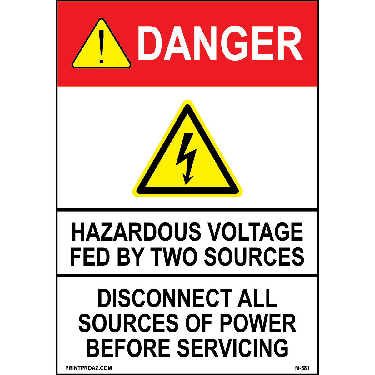 Aluminum Danger Electrical Sign Label M-579-584