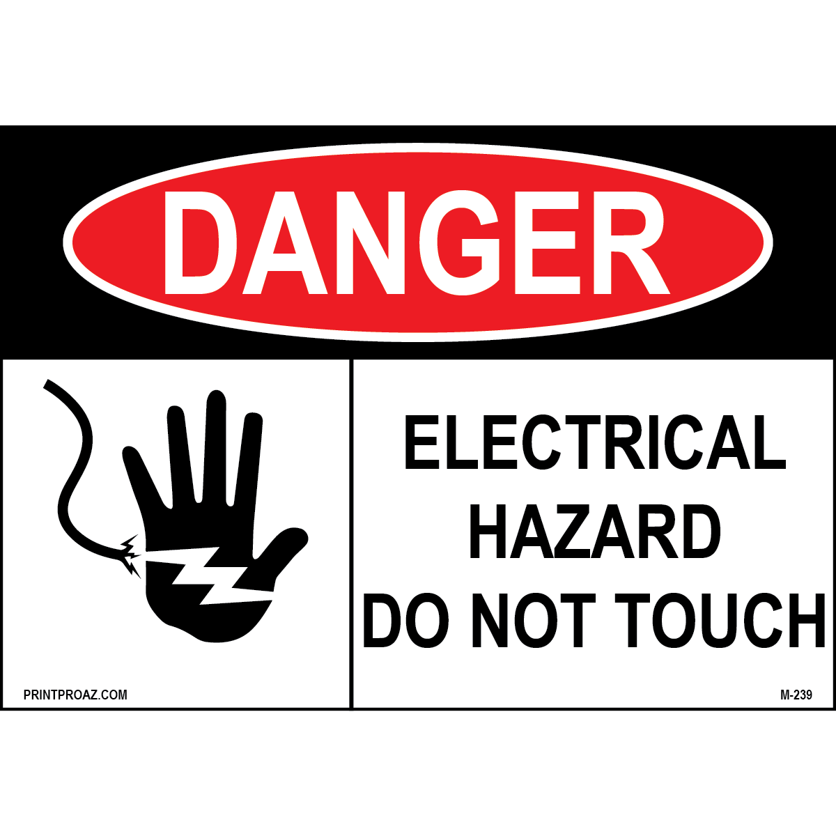 Aluminum Danger Electrical Sign Label M-237-242