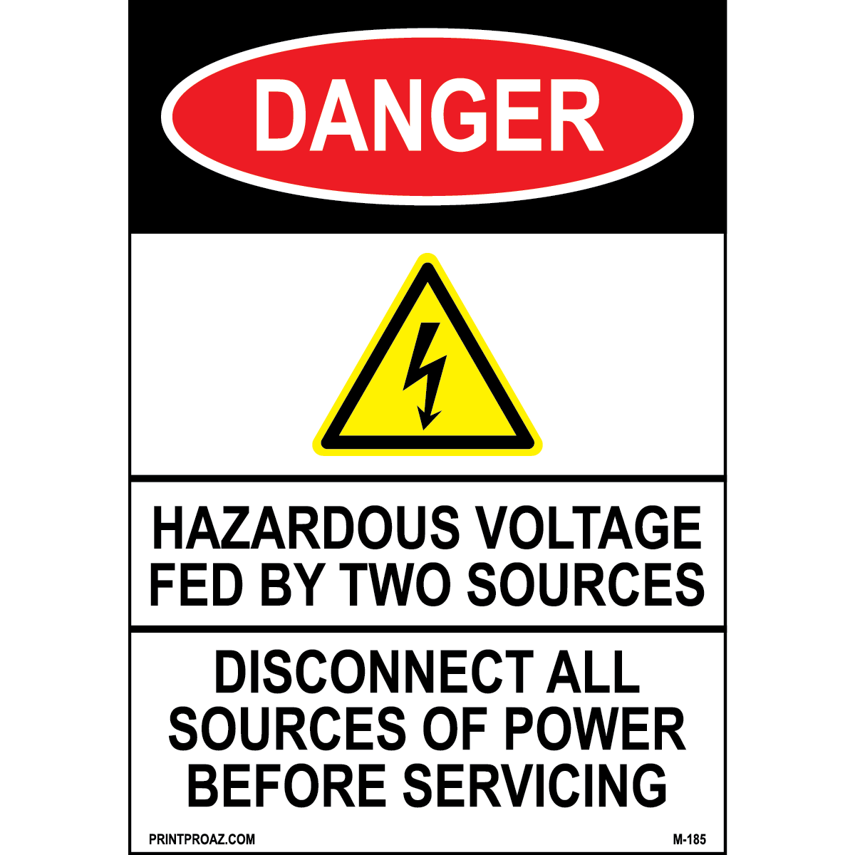 Aluminum Danger Electrical Sign Label M-183-188