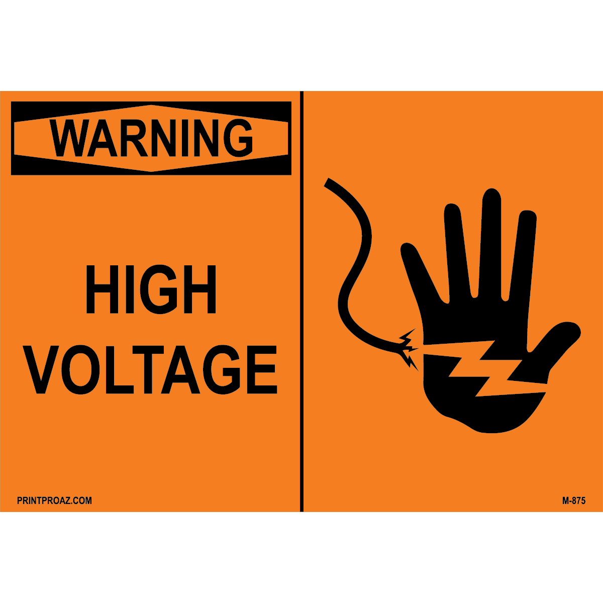 Aluminum Warning Electrical Sign Label M-873-878