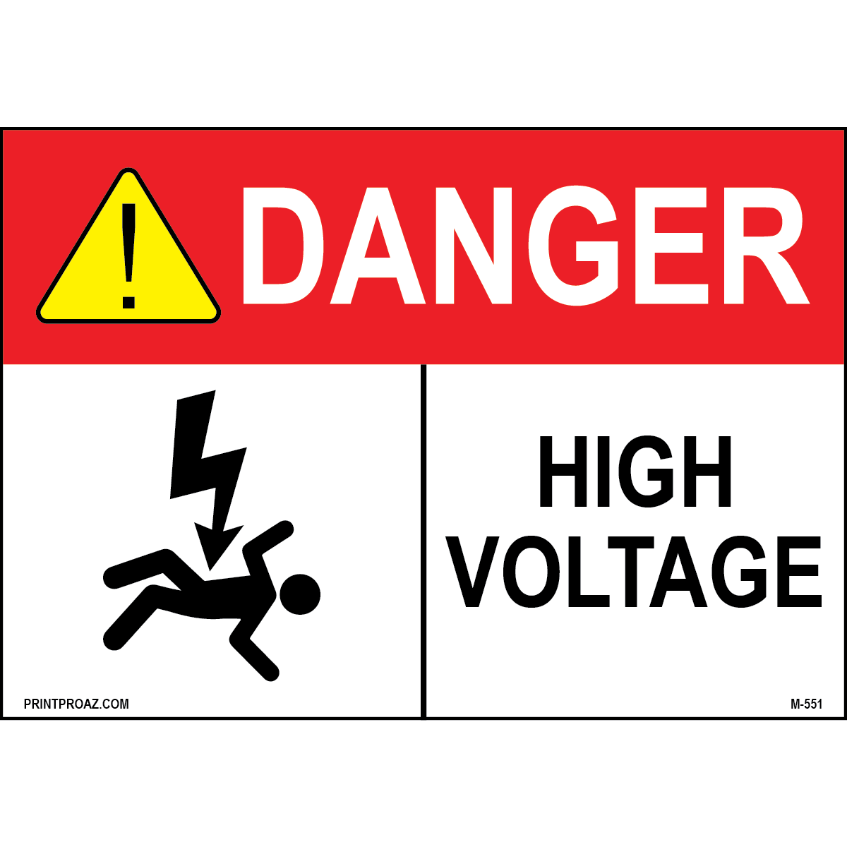 Aluminum Danger Electrical Sign Label M-549-554