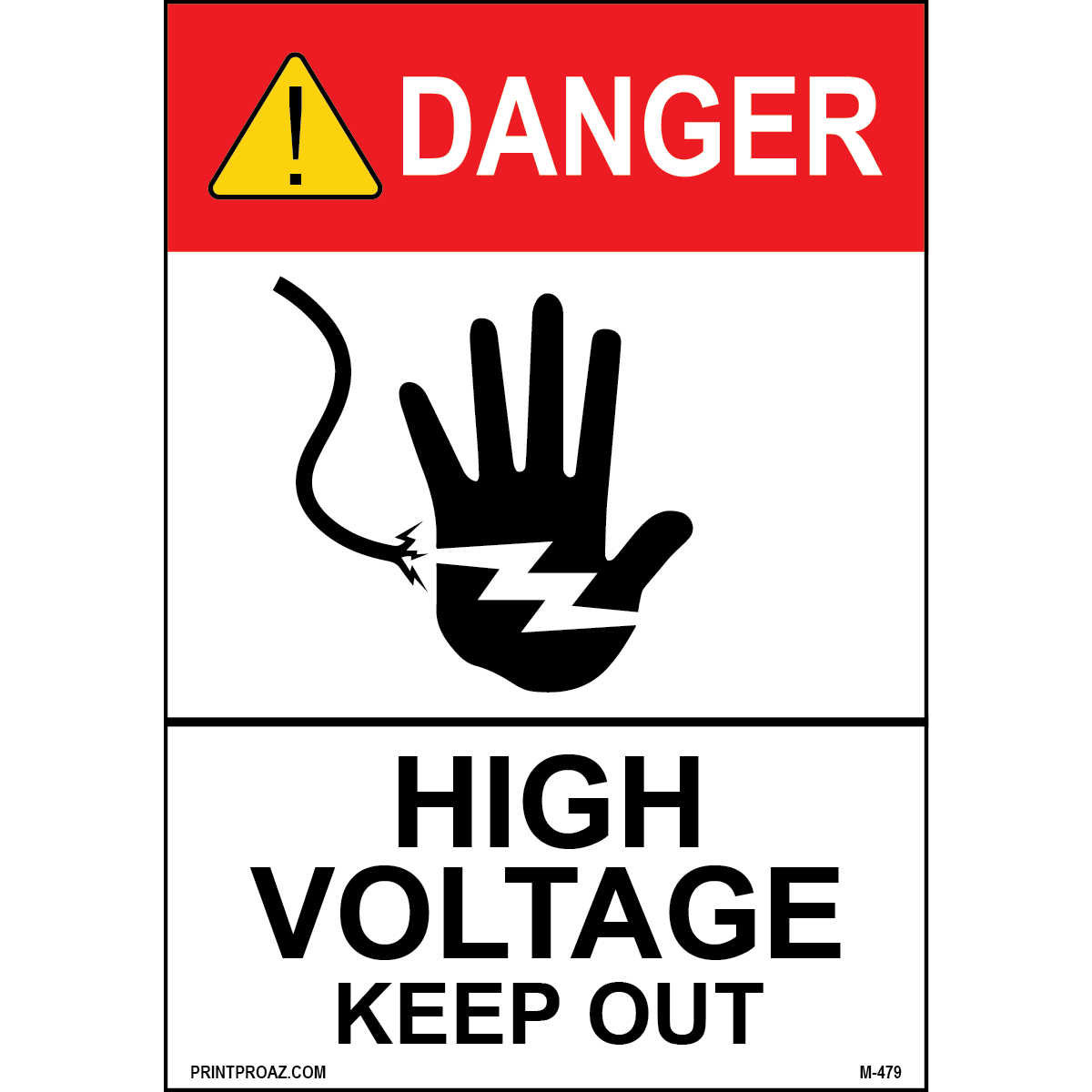 Aluminum Danger Electrical Sign Label M-477-482
