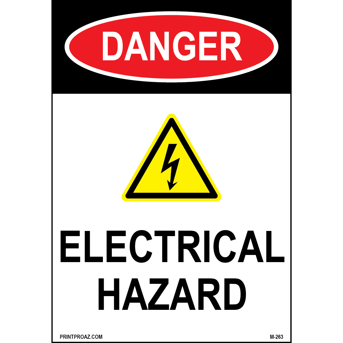Aluminum Danger Electrical Sign Label M-261-266