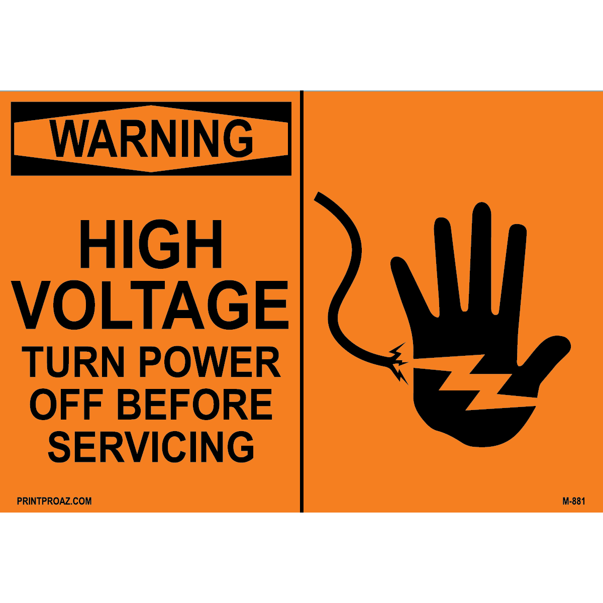 Aluminum Warning Electrical Sign Label M-879-884