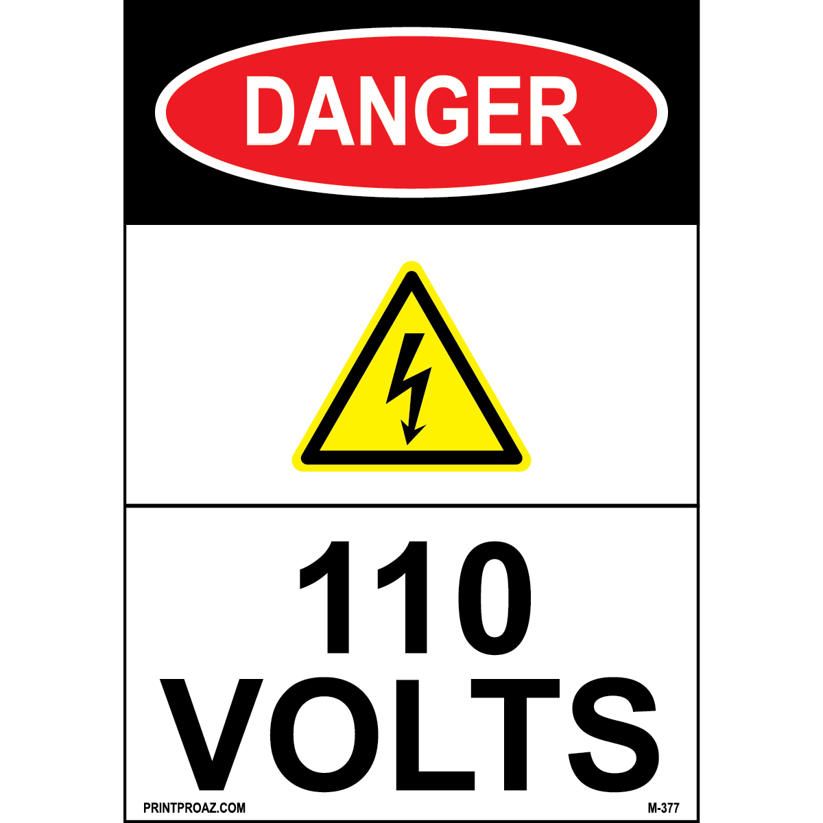 Aluminum Danger Electrical Sign Label M-375-380