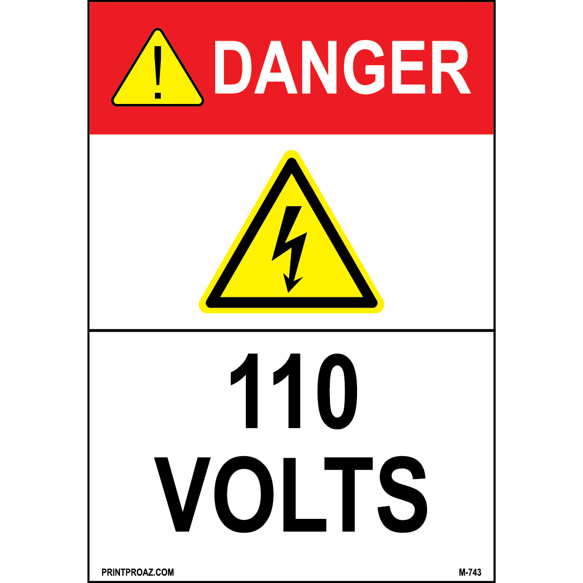 Aluminum Danger Electrical Sign Label M-741-746