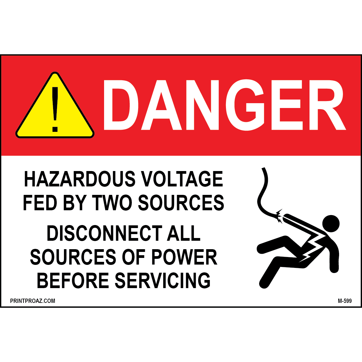 Aluminum Danger Electrical Sign Label M-597-602