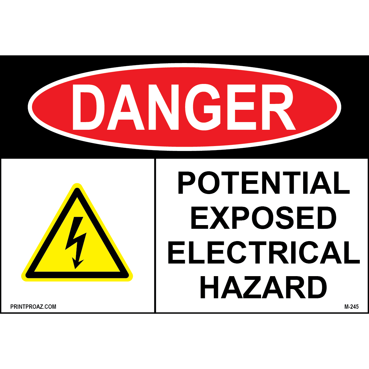 Aluminum Danger Electrical Sign Label M-243-248