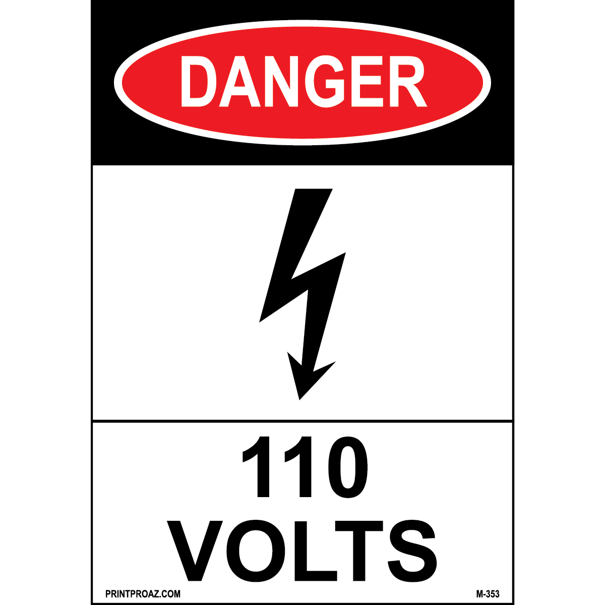 Aluminum Danger Electrical Sign Label M-351-356