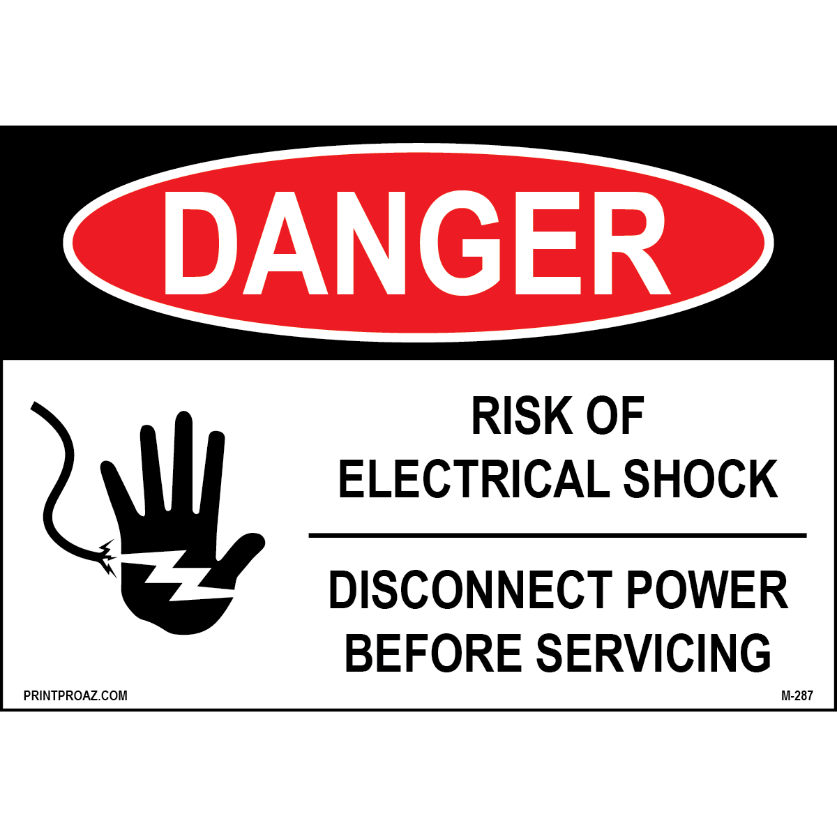 Aluminum Danger Electrical Sign Label M-285-290
