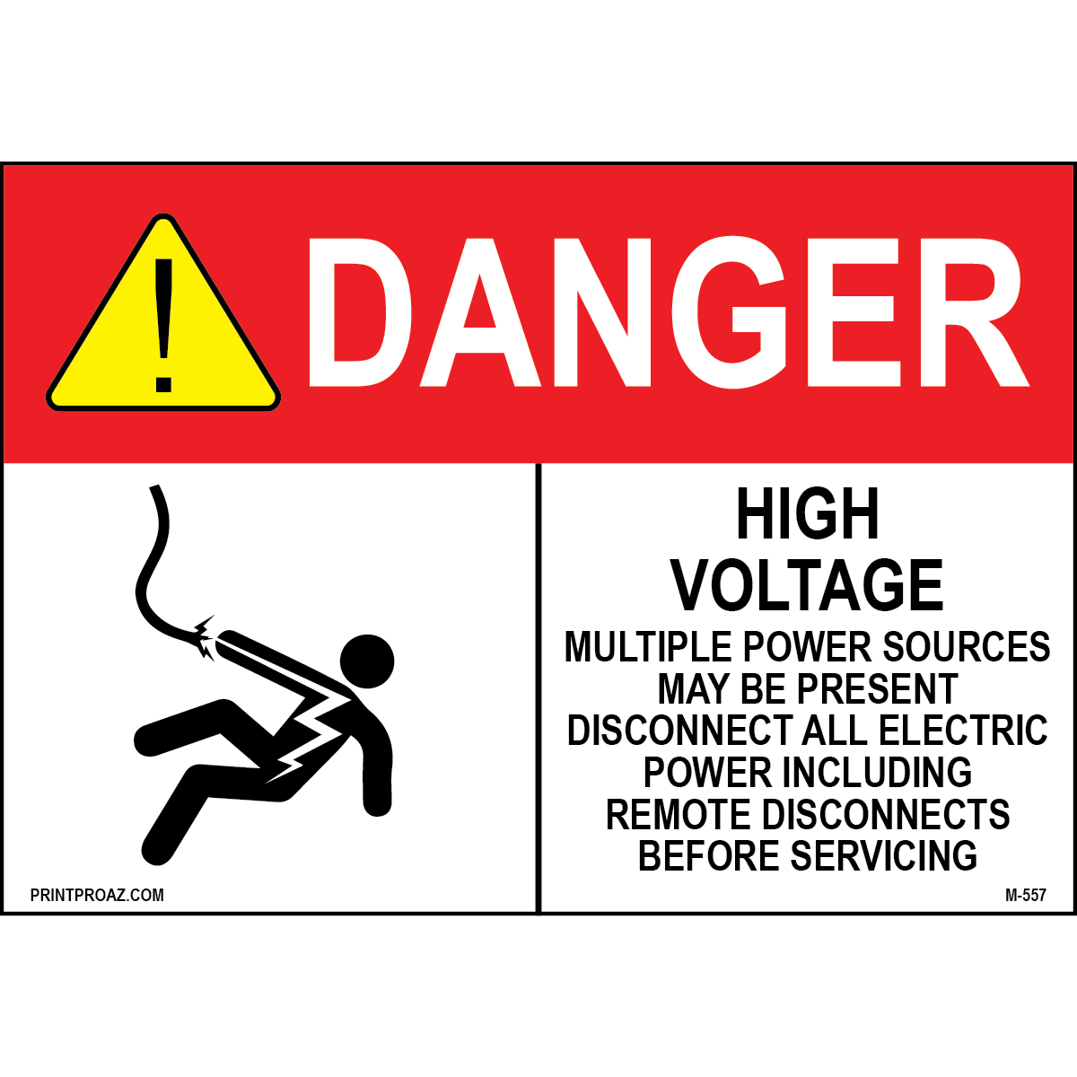 Aluminum Danger Electrical Sign Label M-555-560