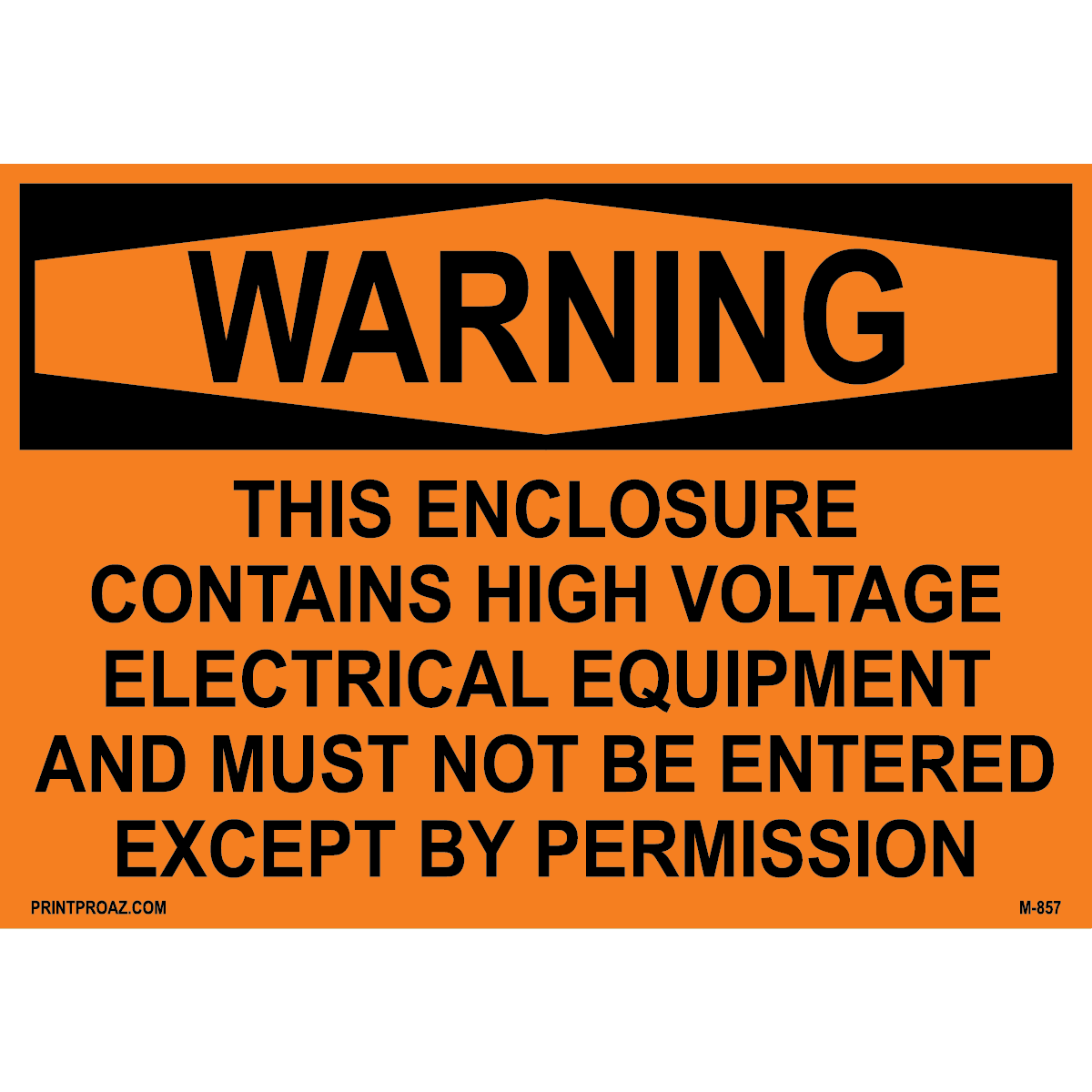 Aluminum Warning Electrical Sign Label M-855-860