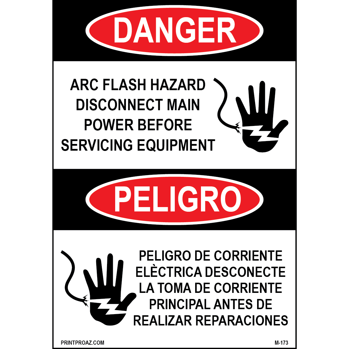 Aluminum Danger Electrical Sign Label M-171-176
