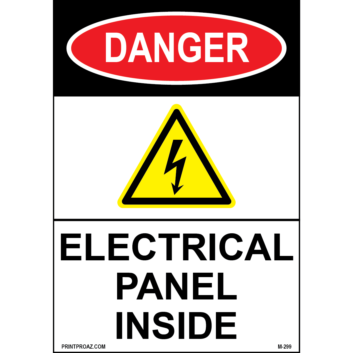 Aluminum Danger Electrical Sign Label M-297-302