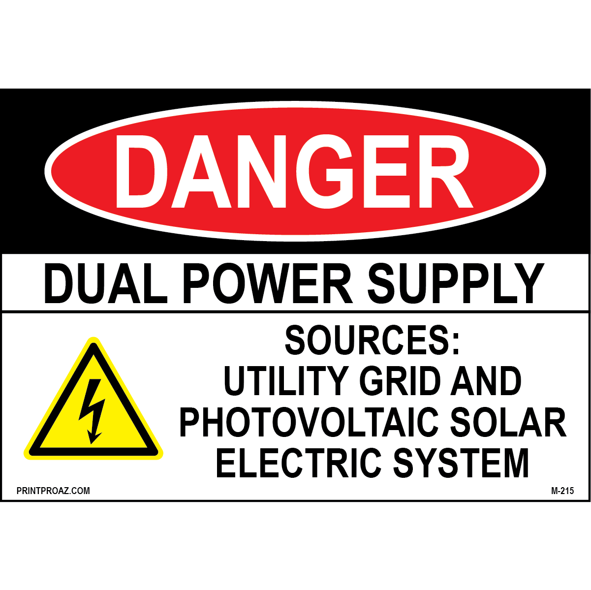 Aluminum Danger Electrical Sign Label M-213-218