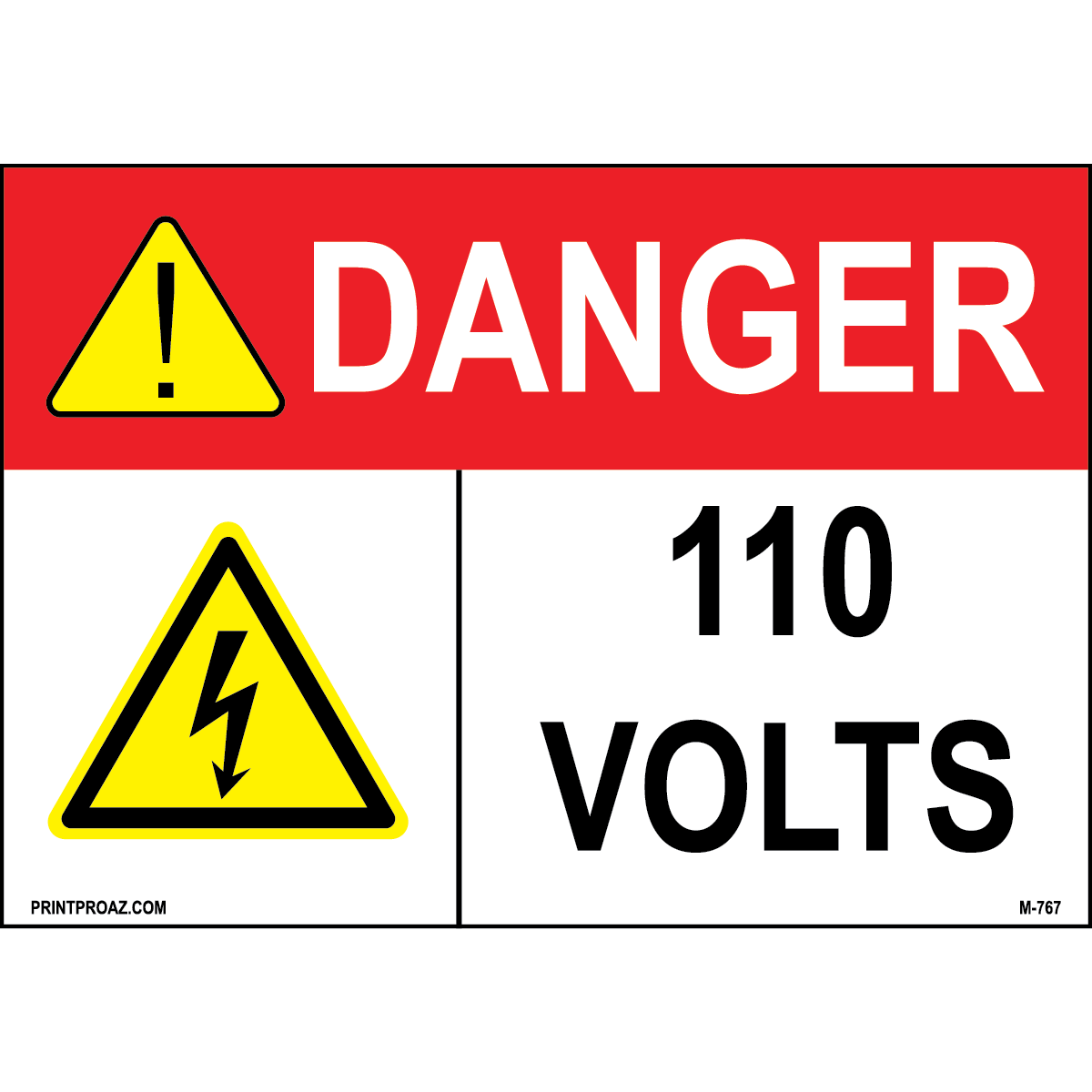 Aluminum Danger Electrical Sign Label M-765-770