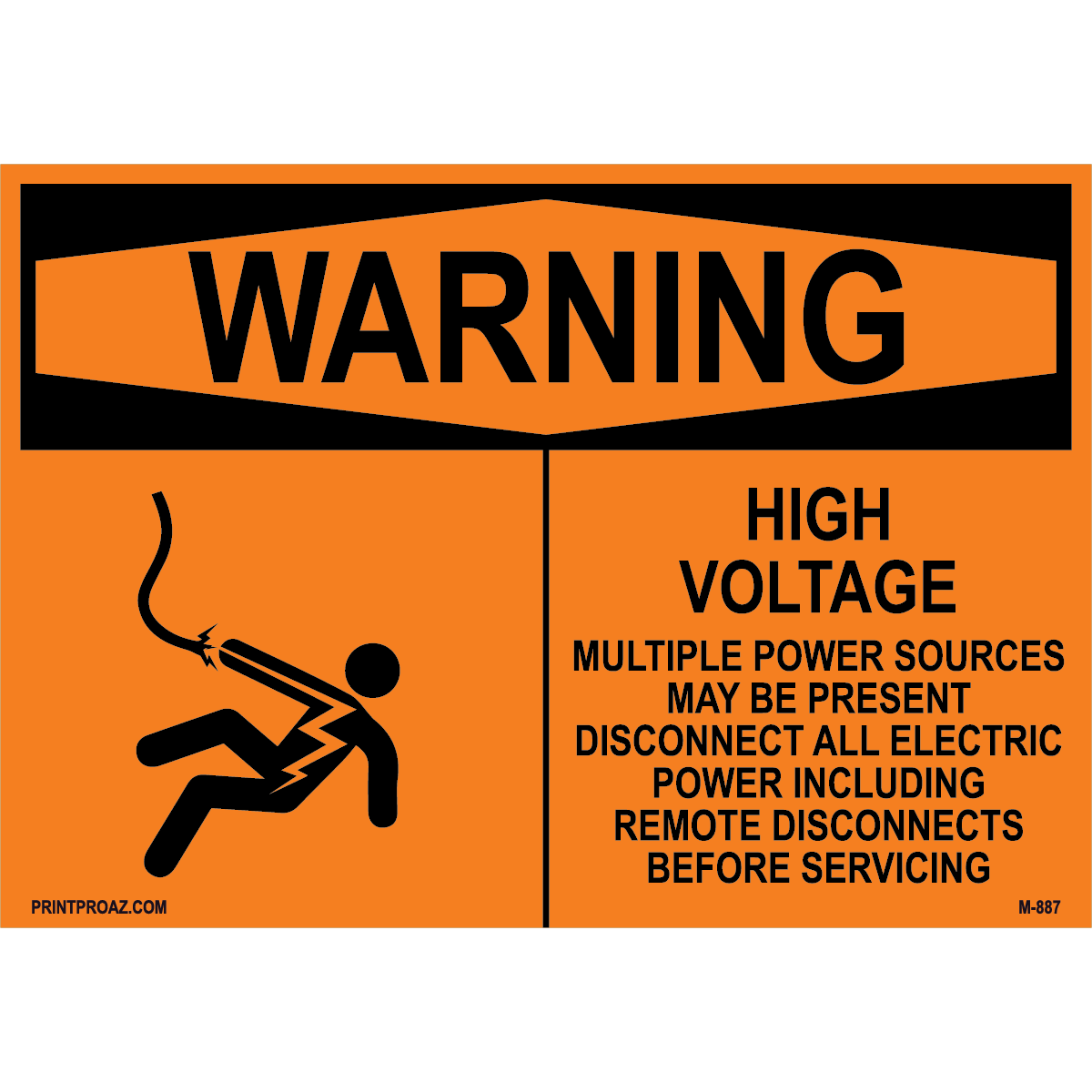 Aluminum Warning Electrical Sign Label M-885-890