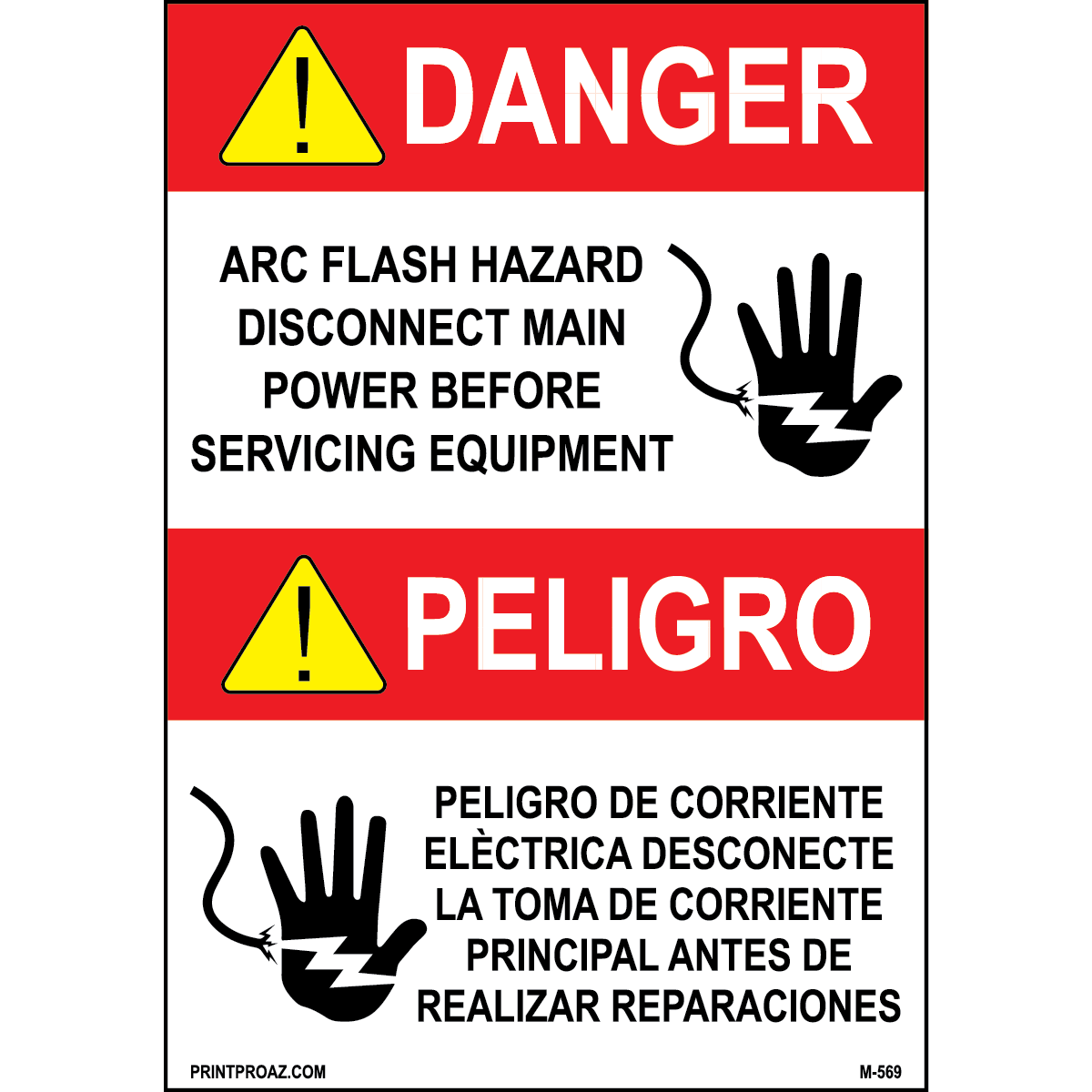Aluminum Danger Electrical Sign Label M-567-572