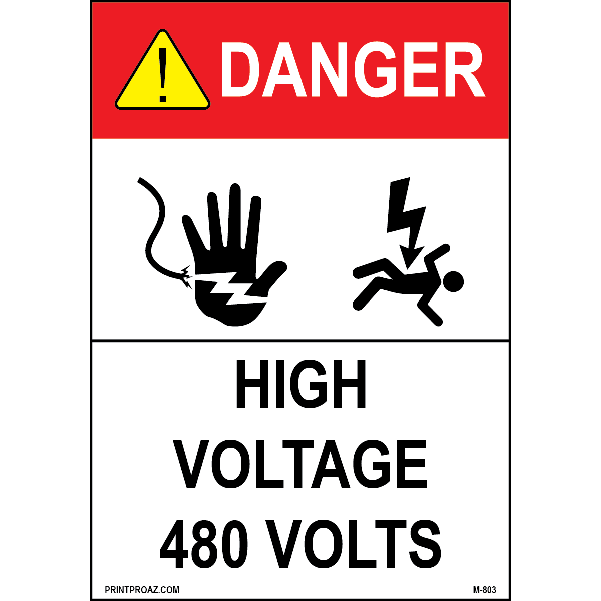 Aluminum Danger Electrical Sign Label M-801-806
