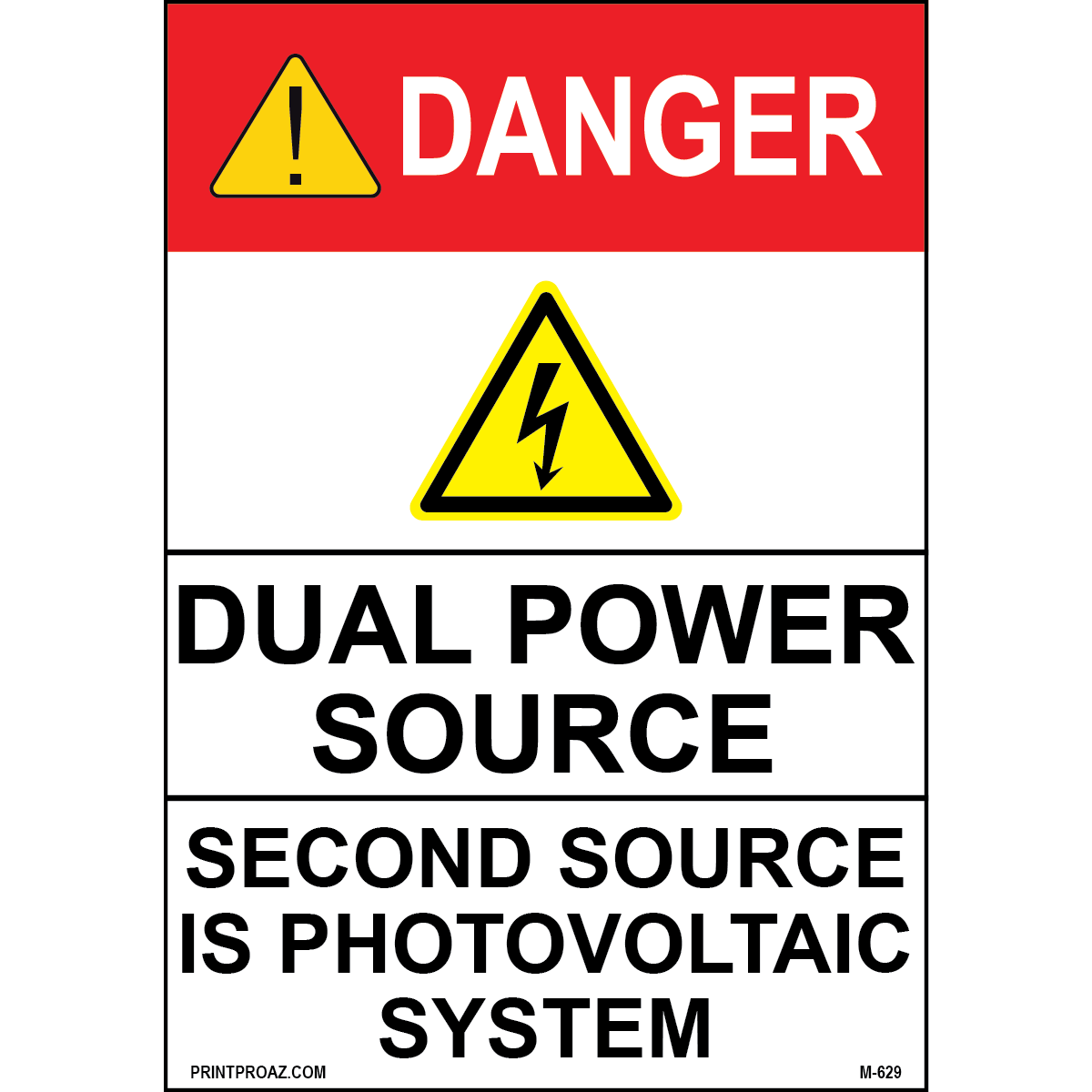 Aluminum Danger Electrical Sign Label M-627-632