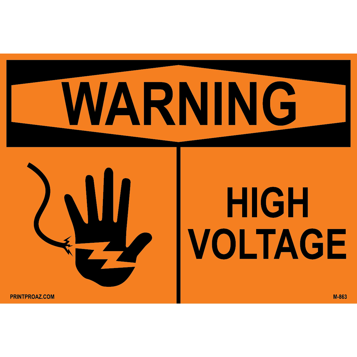 Aluminum Warning Electrical Sign Label M-861-866