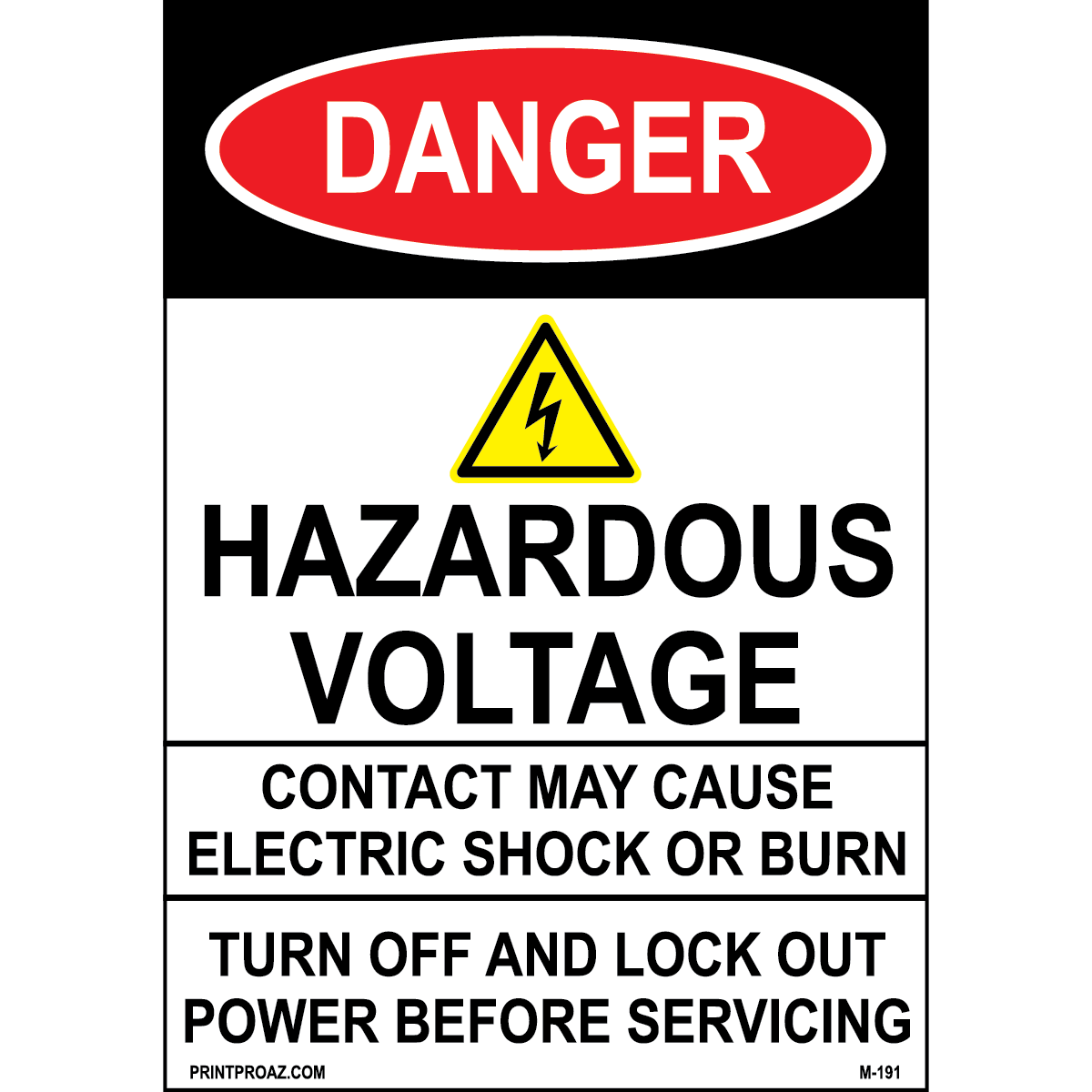 Aluminum Danger Electrical Sign Label M-189-194