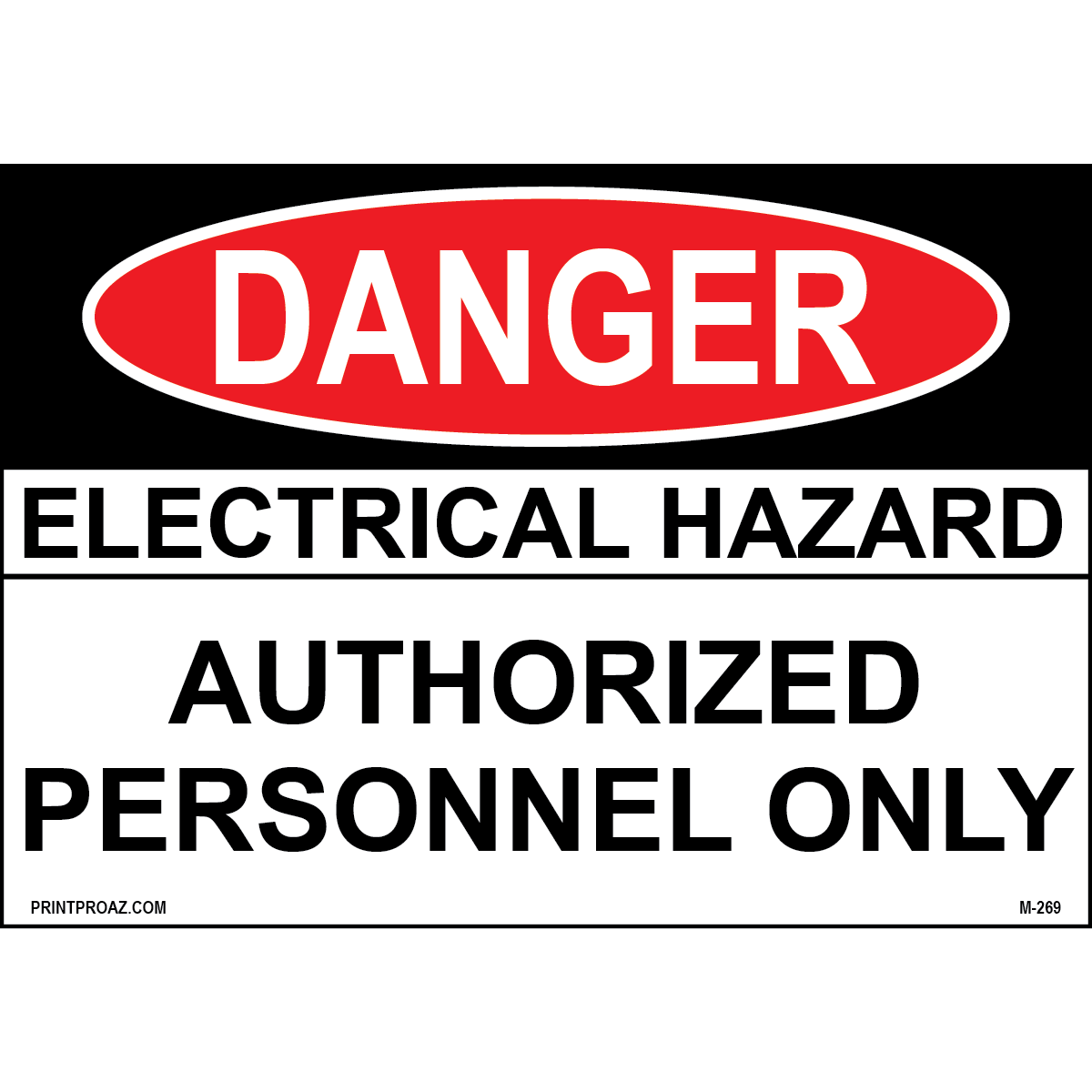 Aluminum Danger Electrical Sign Label M-267-272