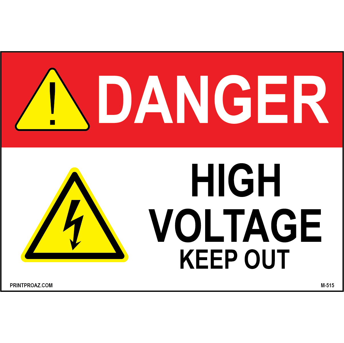 Aluminum Danger Electrical Sign Label M-513-518