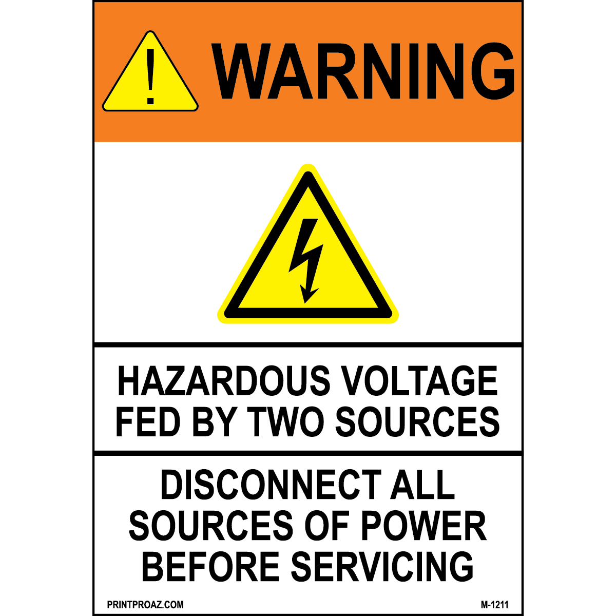 Aluminum Solar Warning Sign Label M-1209-1214