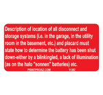1.5x3 Description of Location V-567 Decal Solar Labels