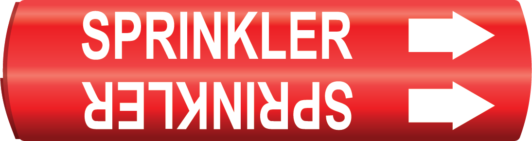 Sprinkler Snap-Around and Strap-On Pipe Markers, F-173