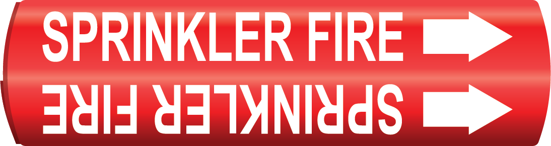 Sprinkler Fire Snap-Around and Strap-On Pipe Markers, F-174