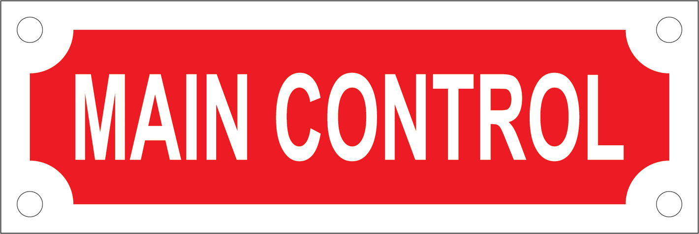 Main Control Sign, Aluminum, F-227