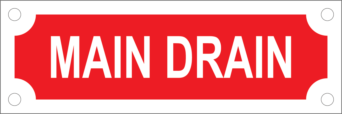 Main Drain Sign, Aluminum, F-229