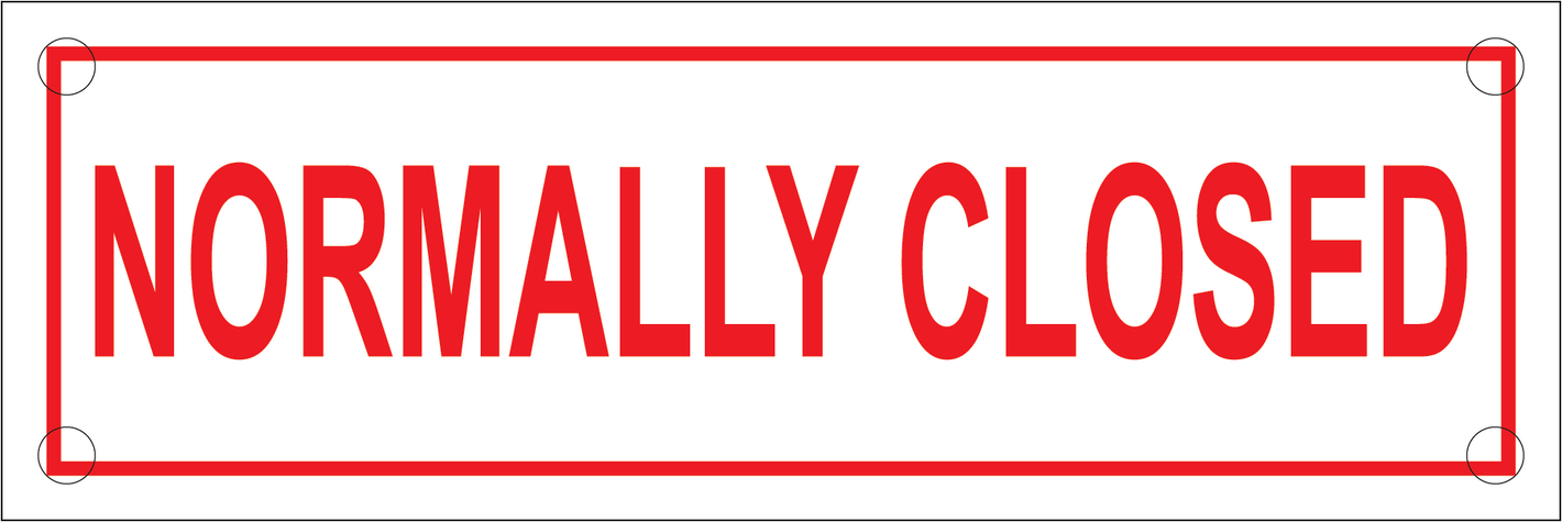 Normally Closed Sign, Aluminum, F-231