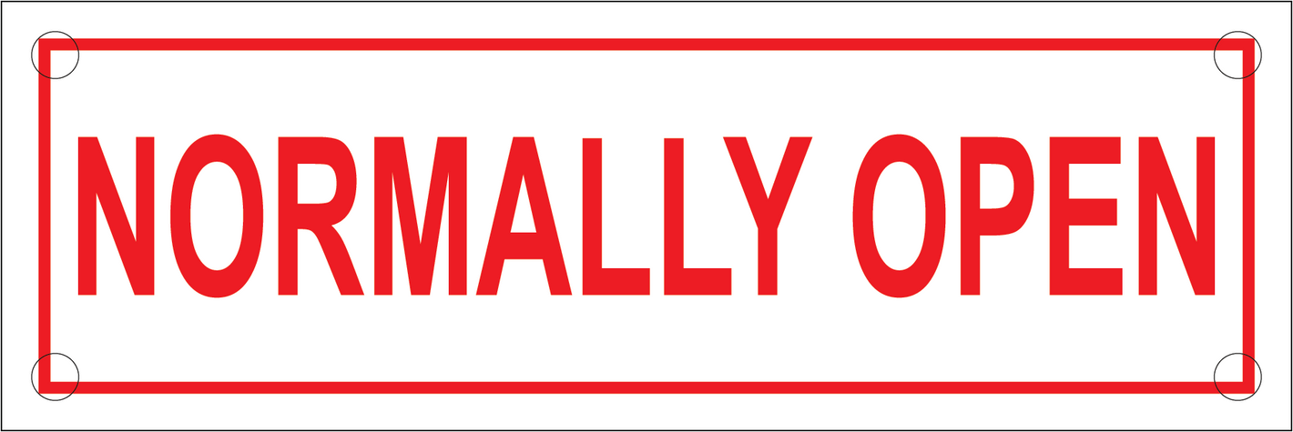 Normally Open Sign, Aluminum, F-232
