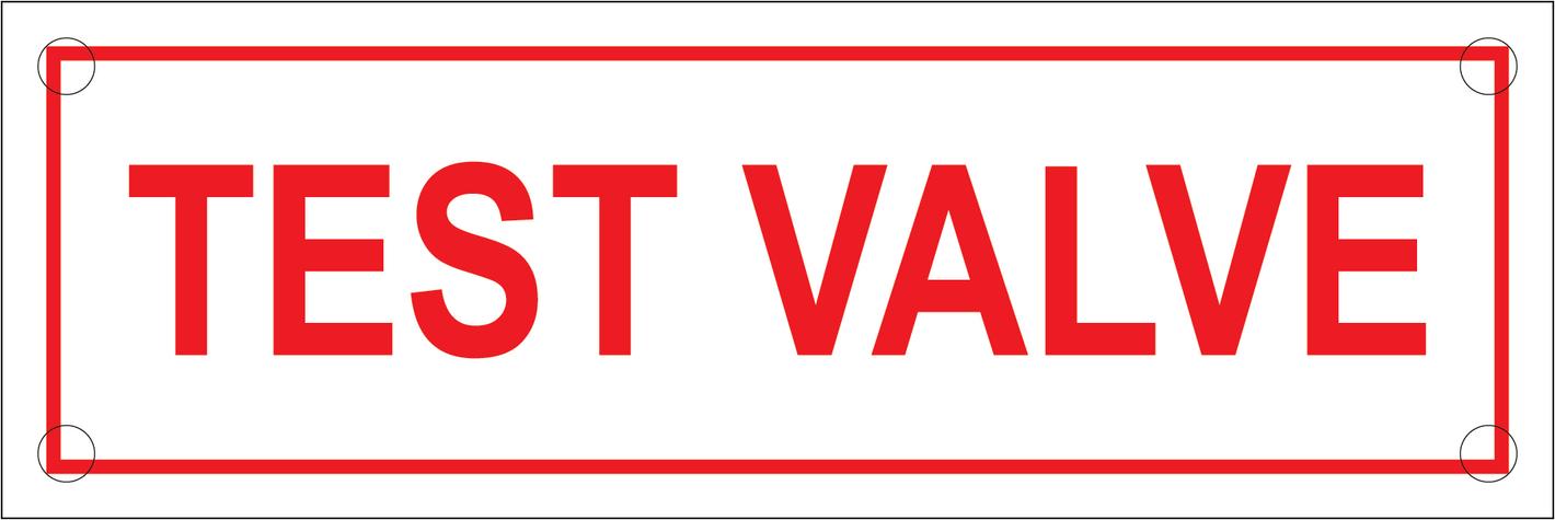 Test Valve Sign, Aluminum, F-238