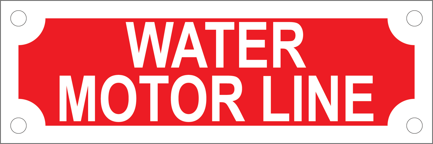 Water Motor Line Sign, Aluminum, F-239
