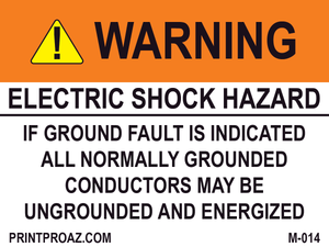 3X4 Aluminum Electric Shock Hazard M-014