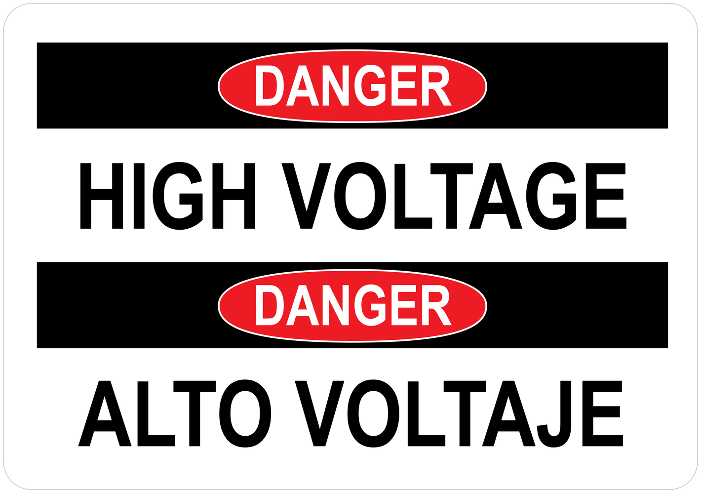 High Voltage (Bilingual), Vinyl, PUV-140 DC Solar Label