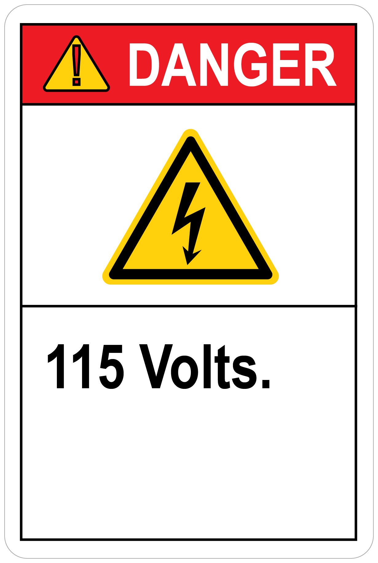 115 Volts, Vinyl Decal, PUV-098