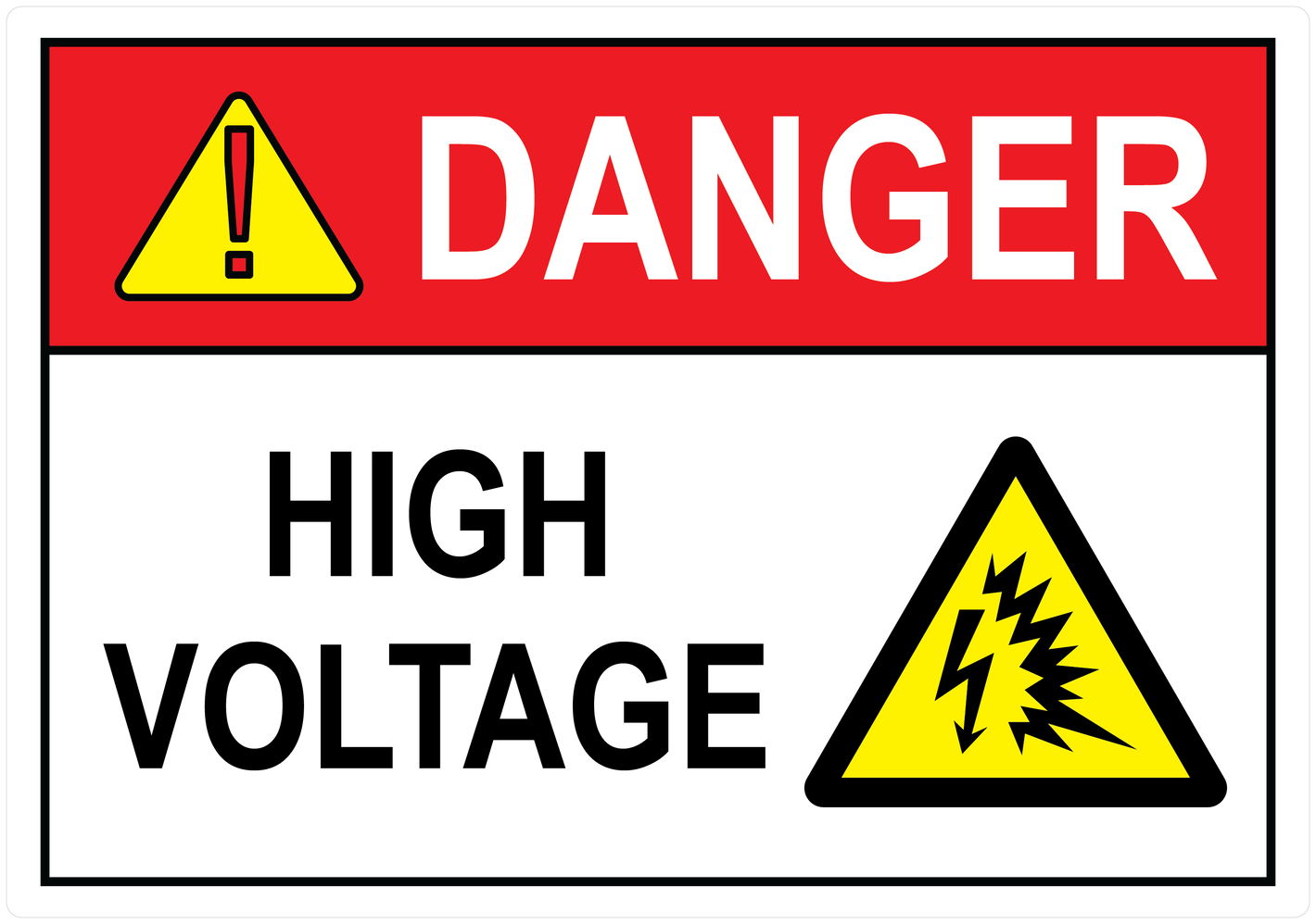 High Voltage (With Arc Flash Symbol), Vinyl Decal, PUV-088