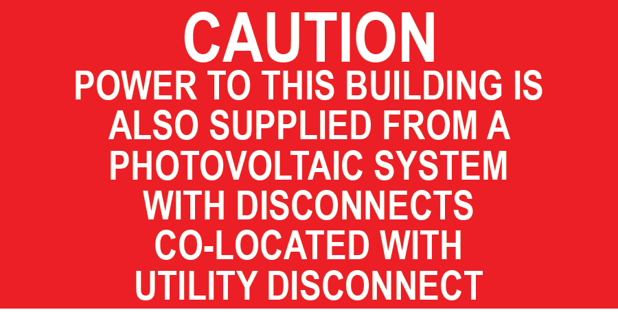 3x1.5, Caution Power To This Building, Plastic Solar Labels, PV-311