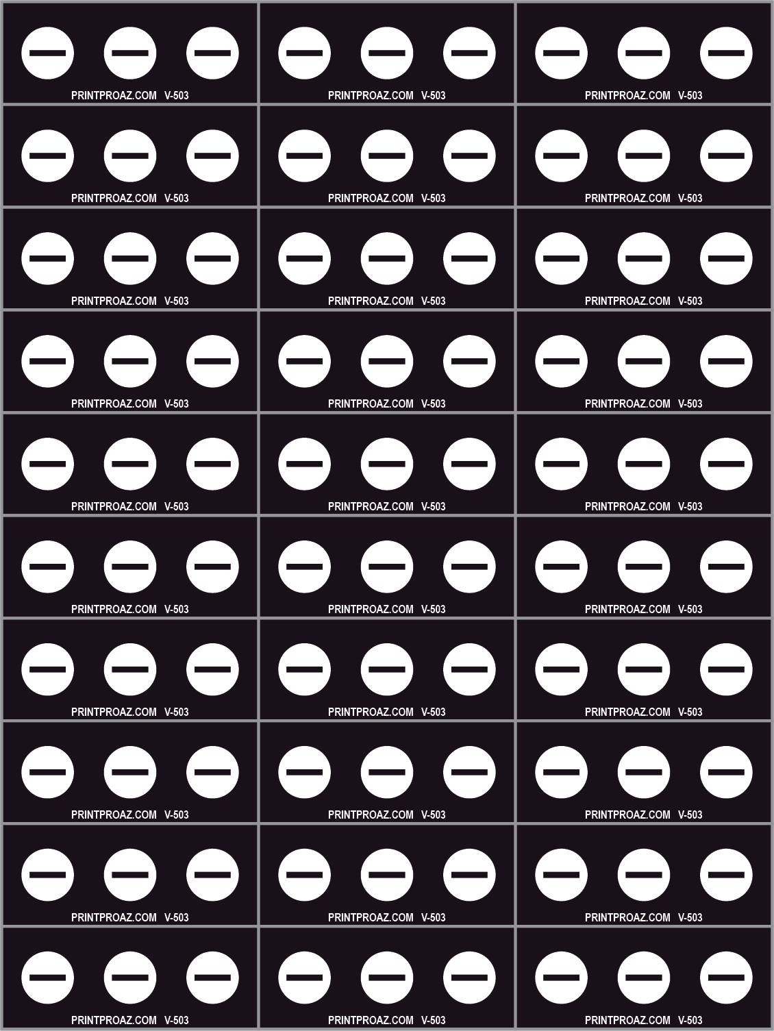 1.25x0.5 Negative Electrical Identification Label Sheet (Pack of 30), Vinyl Decal Solar Labels, V-503