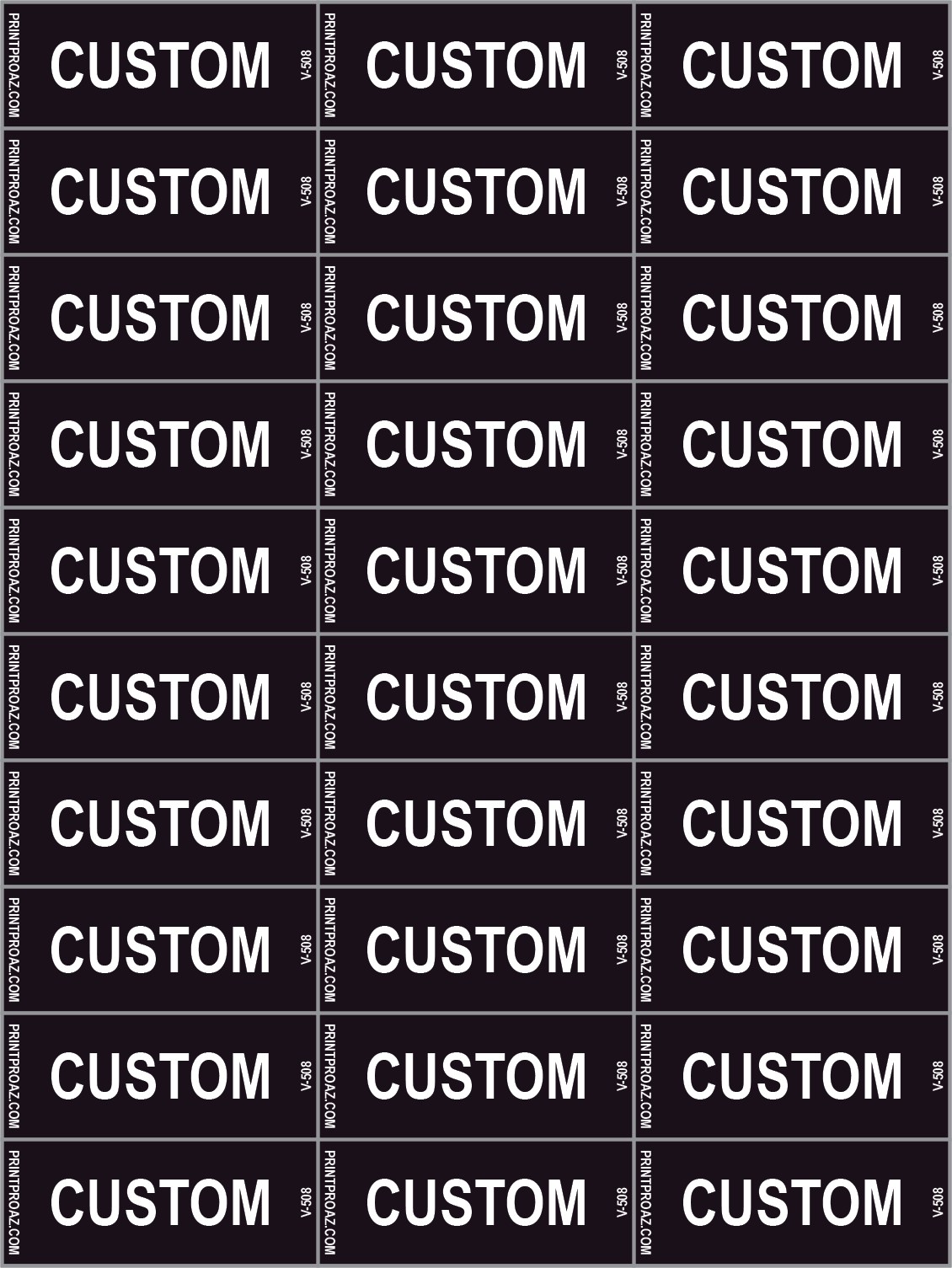 1.25x.5x30 Custom Electrical Identification Label Sheet, Vinyl Decal Solar Labels, V-508