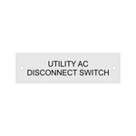 LB-31A010-164 - Utility AC Disconnect Switch, with Holes - 1x3.5- Silver Aluminum Background with Aluminum Tex, Aluminum. M-002