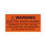 Warning Electric Shock Hazard PV-191